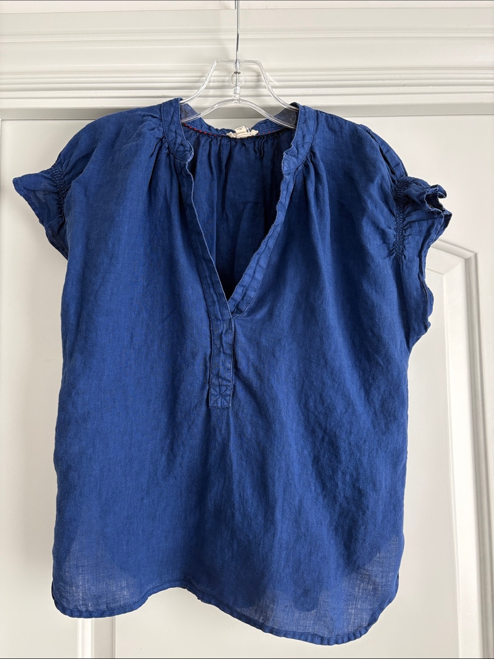 Anthropologie (Pilcro) Linen Short Sleeve Blouse, Size Small